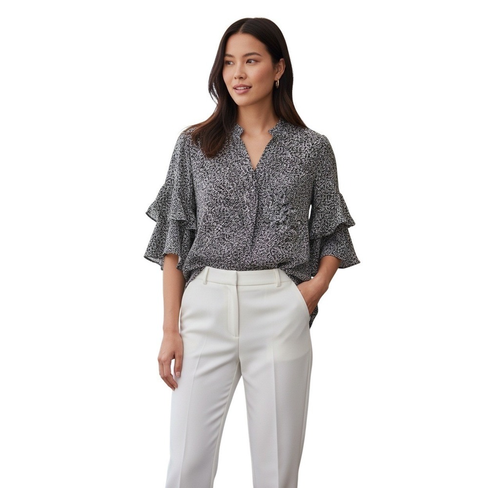 Vince Camuto‎ Ruffle Sleeve Chic Elegant Blouse Size S Polished Casual Top NWOT